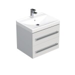 Koupelnová skříňka s umyvadlem SAT Cube Way 60x53x46 cm bílá lesk CUBE46602BIVER CUBE46602BIVER