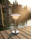 Louis Poulsen Přenosná lampa PH 1/1 Portable Chrome, stříbrná barva, sklo, kov