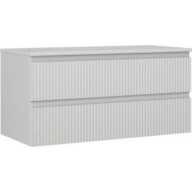MEXEN/S - Rivel koupelnová skříňka pod umyvadlo 100 cm s deskou, 2 zásuvky, reliéf , šedá mat 91A20-10047-2-BFFC62