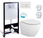 PRIM - Předstěnový instalační systém s bílým tlačítkem 20/0042+ WC CERSANIT DESSE VORTEX + SEDÁTKO PRIM_20/0026 42 ES1