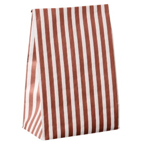 Ib Laursen Papírový sáček Red Stripes 28,5 cm – set 5 ks, červená barva, papír
