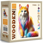 Dřevěné puzzle Duhová kočka 250 dílků