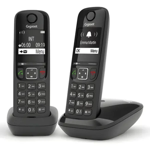 Gigaset AS690 Duo černá / Bezdrátový domácí telefon / 2 sluchátka / Telefonní seznam 100 čísel (L36852-H2816-C101)