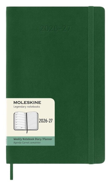 18měsíční diář Moleskine 2026-27 - měkké desky, L, týdenní, tmavě zelený