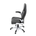 Křeslo kancelářské, šedá ekokůže, houpací mechanismus