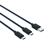 Venom VS5002 černá / Napájecí kabel pro PS5 ovladače / 2x USB-C / 3m (VS5002)