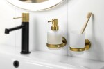 SAPHO - X-ROUND GOLD dávkovač mýdla 200ml, mléčné sklo, zlato mat XR103GB