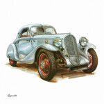 Nástěnný poznámkový kalendář 2026 NOTIQUE - Classic Cars – Václav Zapadlík, 30 x 30 cm