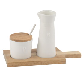 Räder Džbánek s cukřenkou Little Friends, bílá barva, dřevo, porcelán