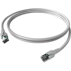 Easylan CP1KABABA0050 RJ45 síťové kabely, propojovací kabely CAT 6A S/FTP 5.00 m šedá dvoužilový stíněný, bez halogenů, samozhášecí 1 ks