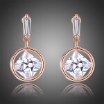 Náušnice Swarovski Elements Ava Gold, Bílá/čirá