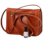 Dámská kožená crossbody taška v pevném provedení Silvia, koňaková