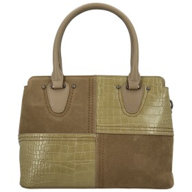 Módní dámská koženková kabelka do ruky Rosen, khaki