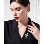 Exkluzivní brož Swarovski Elements Audrey - orchidej, Zelená