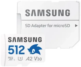 SAMSUNG PRO Plus Sonic the Hedgehog microSDXC 512GB + SD adaptér / UHS-1 / Class 10 / U3 / Čtení:180MBps / Zápis:130MBps (MB-MD512SA/LC1)