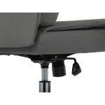 Židle kancelářská, šedá ekokůže, kříž kov chromový, houpací mechanismus, čalouněné područky