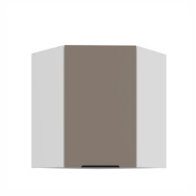 Horní rohová skříňka Aria 60x60 GN-72 1F (45°) Barva korpusu: Bílá, Barva dvířek: TA - Sandgrau AFM
