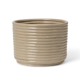 Ferm Living Obal na květináč Corduroy Cashmere, béžová barva, keramika