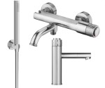 MEXEN/S - Diamond R70 Set umyvadlové a vanové baterie s příslušenstvím, chrom 71503R70-00