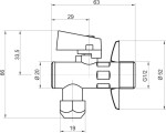 NOVASERVIS - Rohový ventil s filtrem, kov pákou a převl matkou 1/2x3/8 CF3010/10M