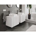 MEXEN/S - Rivel koupelnová skříňka pod umyvadlo 60 cm s deskou, 1 šuplík, reliéf , bílá mat 91A20-06047-1-BFC01