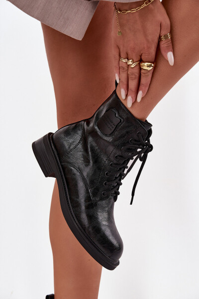 Kožené dámské workery s ozdobným detailem Maciejka K7180-01 Černé 40