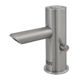 SANELA - Piezo baterie Nerezová umyvadlová baterie Piezo, 2 druhy vody, bateriové napájení, antivandal SLU 92PDB