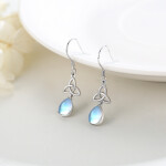 LUNICA Visací stříbrné náušnice MĚSÍČNÍ KÁMEN 0659