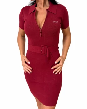 Dámské šaty GUESS Laurene V6RK08 vínové