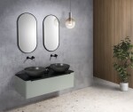 SAPHO - TURF betonové umyvadlo na desku, včetně výpusti, Ø 44cm, černý granit AR436