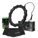 HMS HHW11 Sada černé masážní Hula Hoop se závažím a zeštíhlujícího bederního pásu BR163 PLUS SIZE (5907695557695)