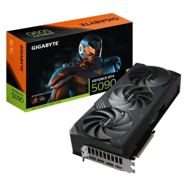GIGABYTE GeForce RTX 5090 WINDFORCE 32GB OC / 2467MHz / 32GB GDDR7 / 512-bit / 1x HDMI + 3x DP / 1000W (16) (GV-N5090WF3OC-32GD)