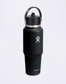 Hydro Flask Wide Mouth Travel Bottle with Flex Straw Cap (946 ml) Black