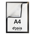 Djois samolepicí rámeček s kapsou - Magneto PRO, A4, PP, černá, 5 ks