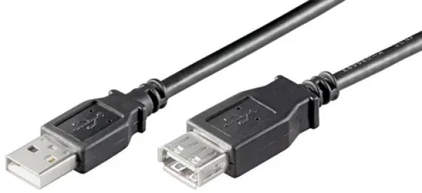 MicroConnect kabel USB2.0 A (M) - USB2.0 A (F) 5m černá / 480Mbit/s (USBAAF5B)