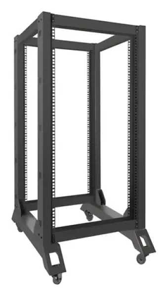 Lanberg Open Rack 22U černá / Stojanový rozvaděč / 19" / 600×800 mm / nosnost 600 kg (OR01-6822-B)