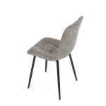 Židle jídelní, šedá látka cowboy, nohy černý kov
