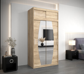 Šatní skříň Abi E0 s nástavcem Barva korpusu: Dub Sonoma, Rozměry: 120 cm, Dveře: Dub sonoma