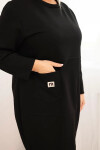 Dámské šaty Plus Size máslo s kapsou a rukávem 3/4 černá UNI