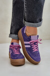 Zazoo N1068S4 Dámské semišové sneakersy na platformě tmavě fialové 39