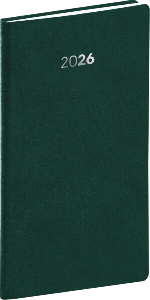 Týdenní diář 2026 NOTIQUE kapesní - Balakon zelený, 9 x 15,5 cm