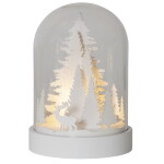 STAR TRADING Svítící dekorace - In the Woods Kupol, bílá barva, čirá barva, sklo, dřevo
