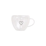 Eulenschnitt Skleněný hrneček na espresso Heart 50 ml, čirá barva, sklo