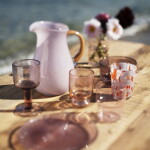 MADAM STOLTZ Skleněný džbán Lilac/Caramel, fialová barva, sklo