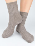 Ponožky Noviti SB142 Wool Jacquard 36-42 světle hnědá 36-42