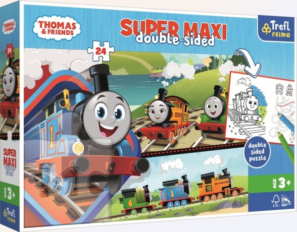 Oboustranné puzzle Mašinka Tomáš přáteli SUPER MAXI