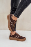 Zazoo N1176 Semišové Sneakersy Na Platformě Leopardí Čokoládové 38