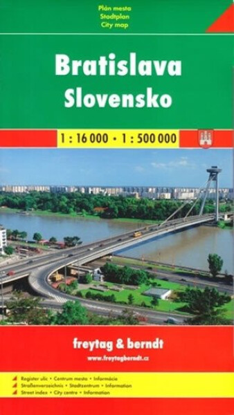 Slovensko Bratislava mapy (1:500.000, 1:16 000)