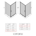CERANO - Sprchový kout Porte L/P - 8 mm - černá matná, grafitové sklo - 100x80x195 - otočný CER-8050BD7486