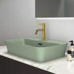 IDEAL STANDARD - Ipalyss Umyvadlo na desku, 55x38 cm, s přepadem, otvor pro baterii, Sage E2077X9